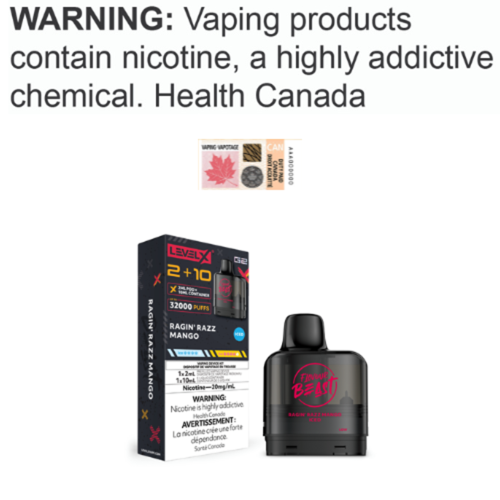 Flavour Beast Level X Level X Flavour Beast G2 2+10 Pods [ET]