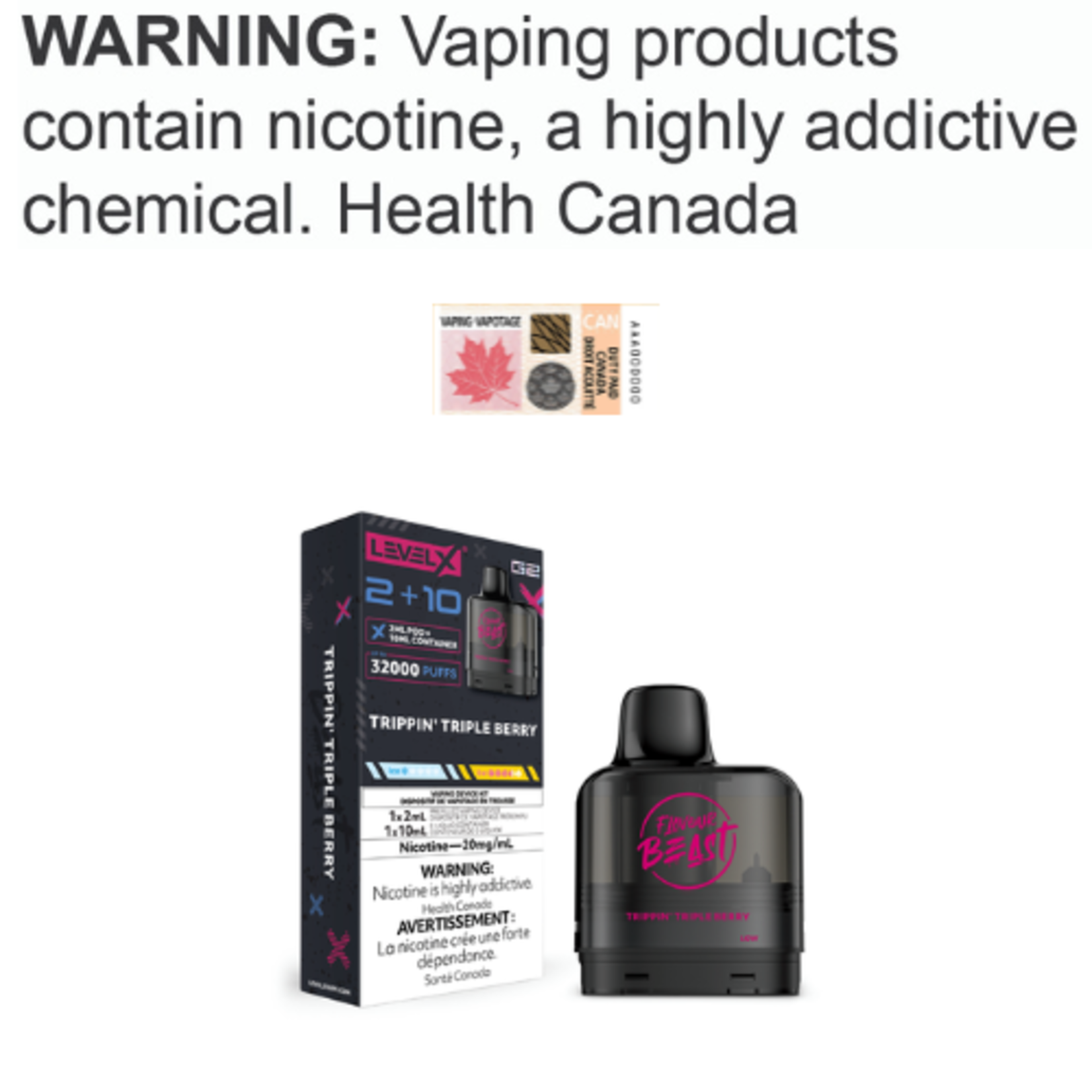 Flavour Beast Level X Level X Flavour Beast G2 2+10 Pods [ET]