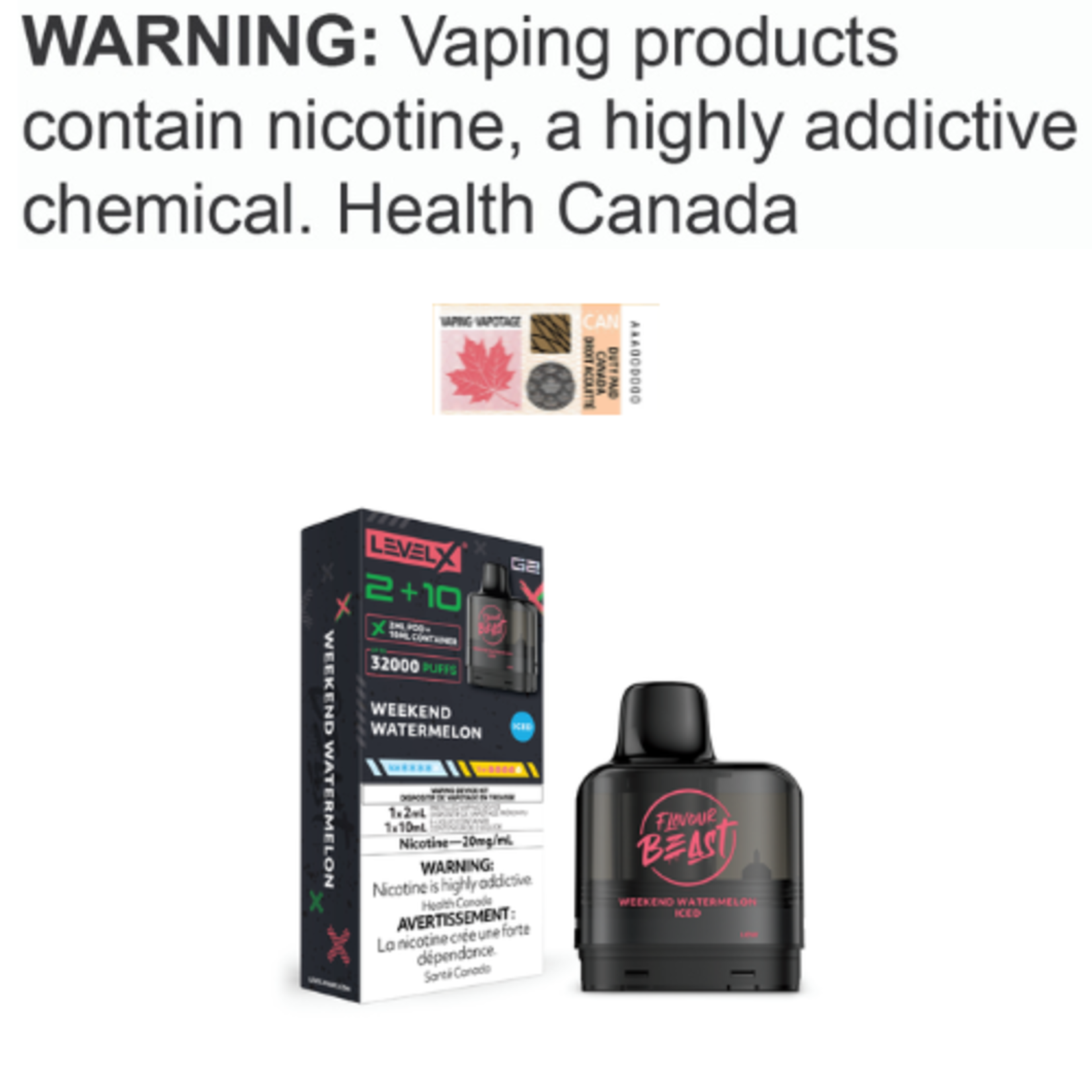 Flavour Beast Level X Level X Flavour Beast G2 2+10 Pods [ET]