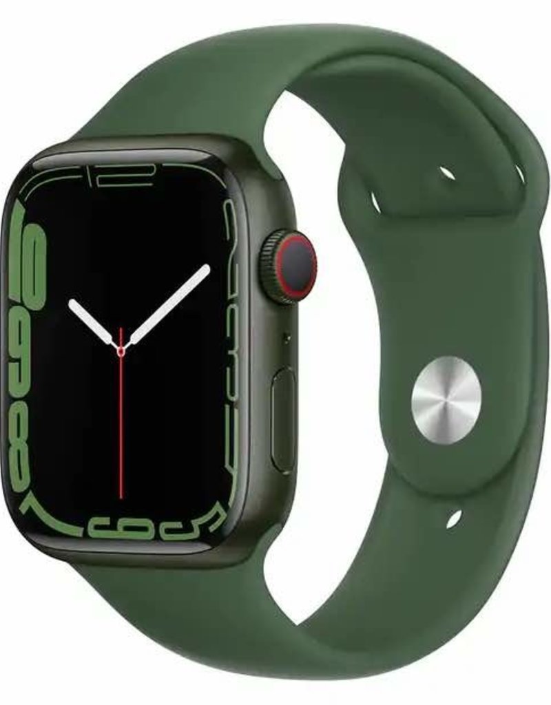 Apple Watch S7 45 Green AL Clover Sport Band Cell Ex Demo