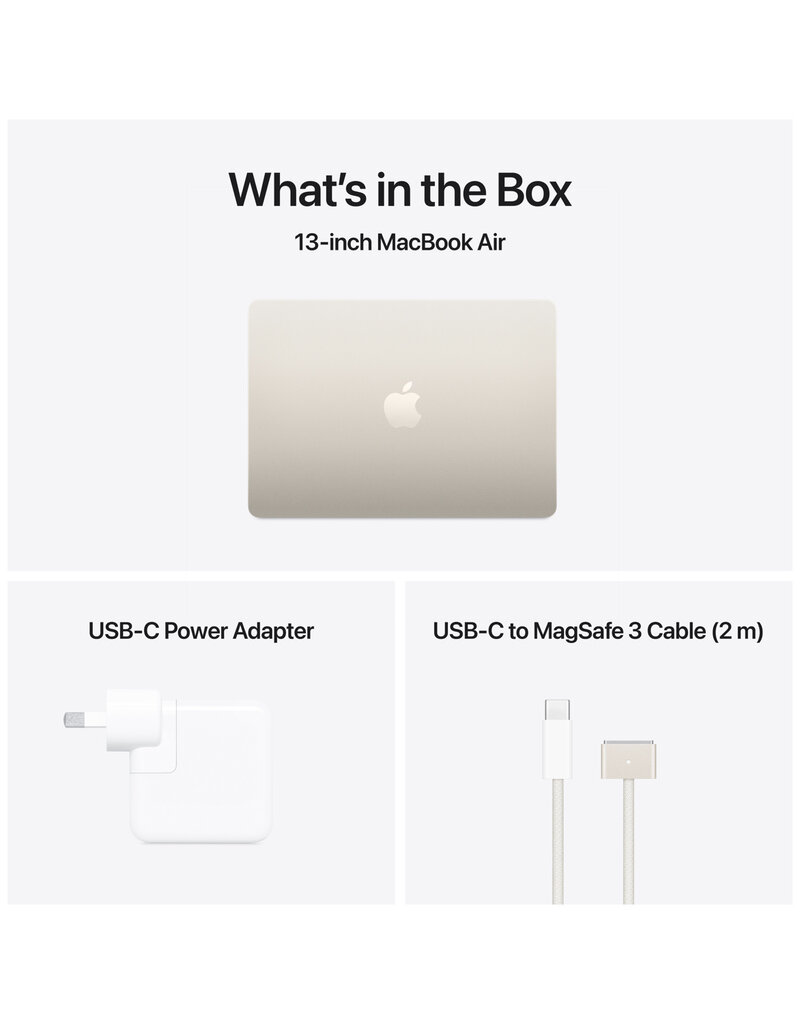 MacBook Air (2025) 13” M4 10-Core CPU 8-Core GPU 16GB 256GB SSD – Starlight