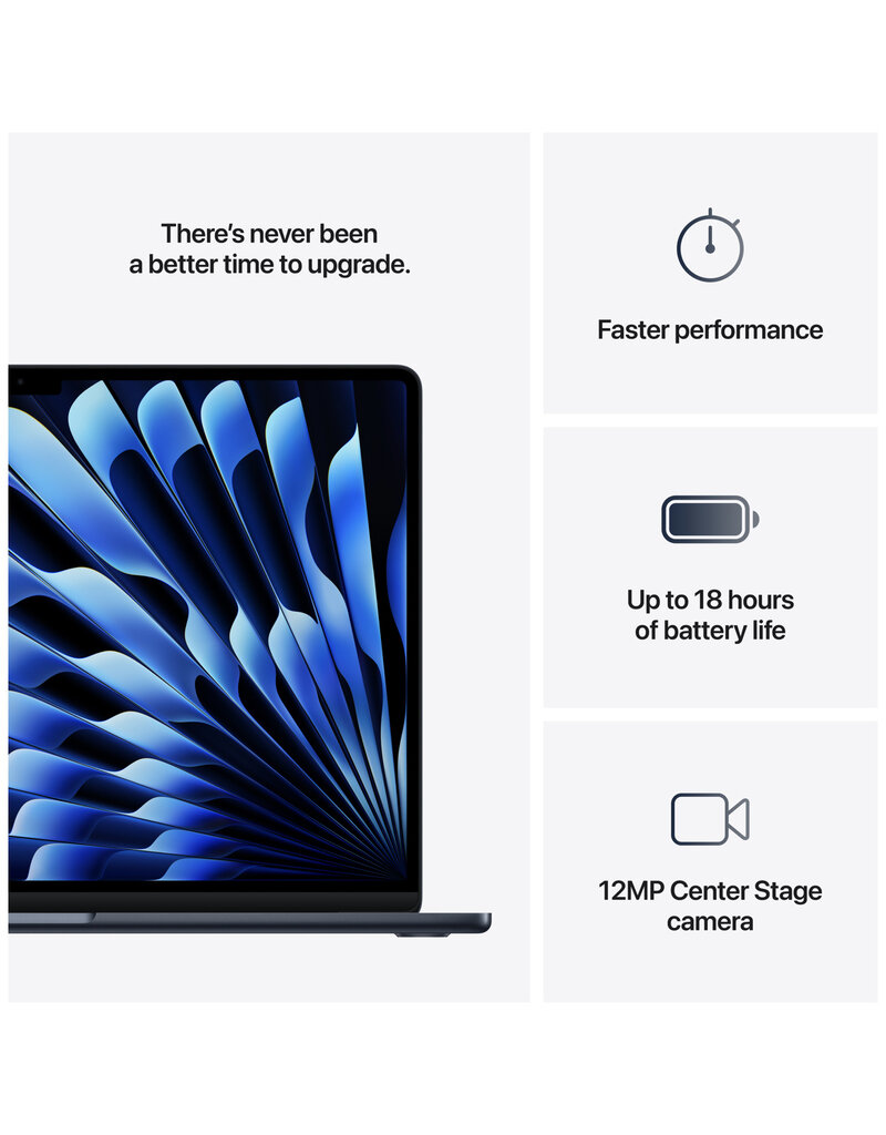 MacBook Air (2025) 15” M4 10-Core CPU 10-Core GPU 24GB 512GB SSD – Midnight