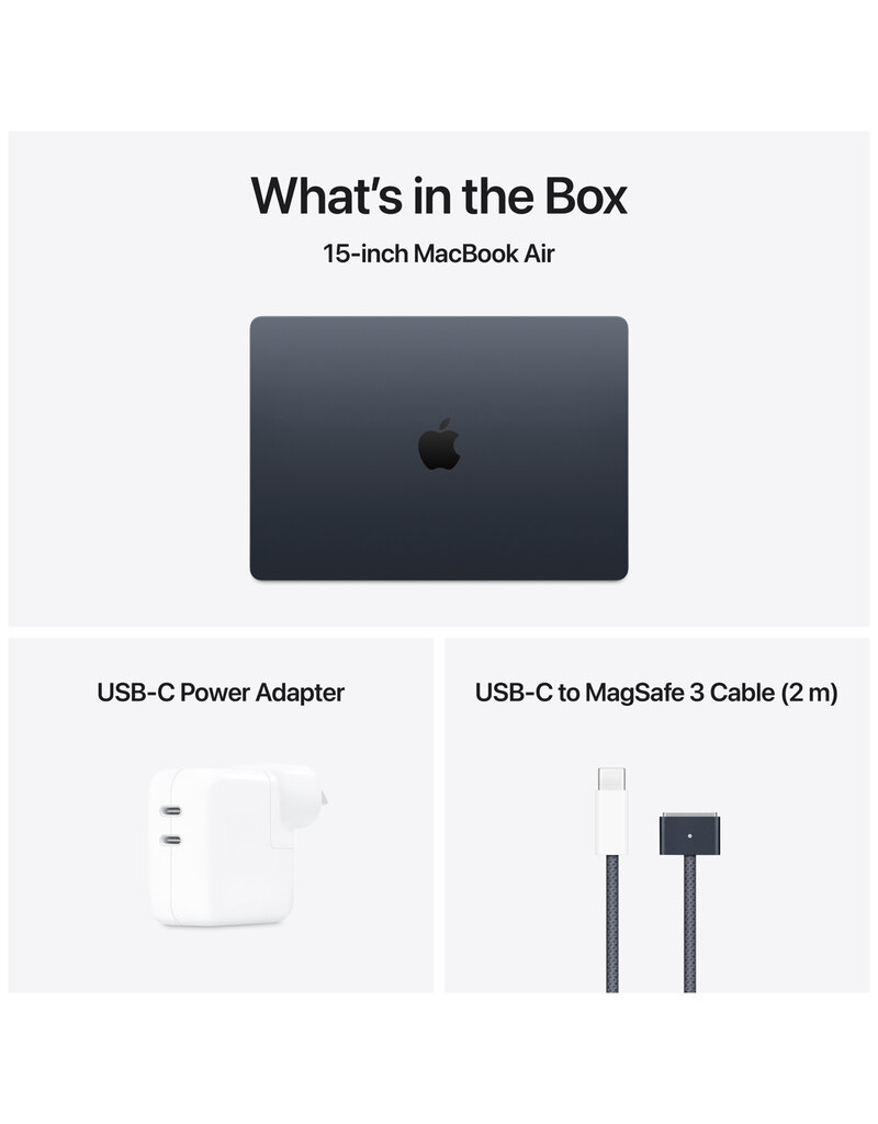 MacBook Air (2025) 15” M4 10-Core CPU 10-Core GPU 16GB 256GB SSD – Midnight