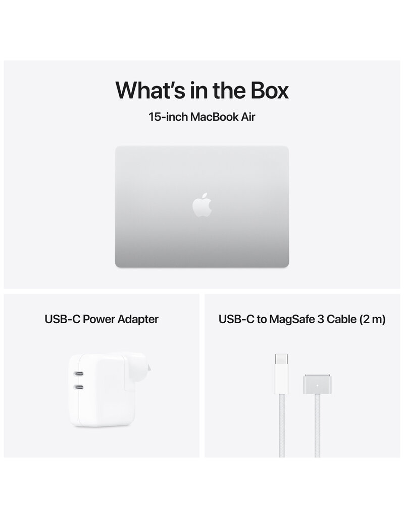 MacBook Air (2025) 15” M4 10-Core CPU 10-Core GPU 16GB 256GB SSD – Silver