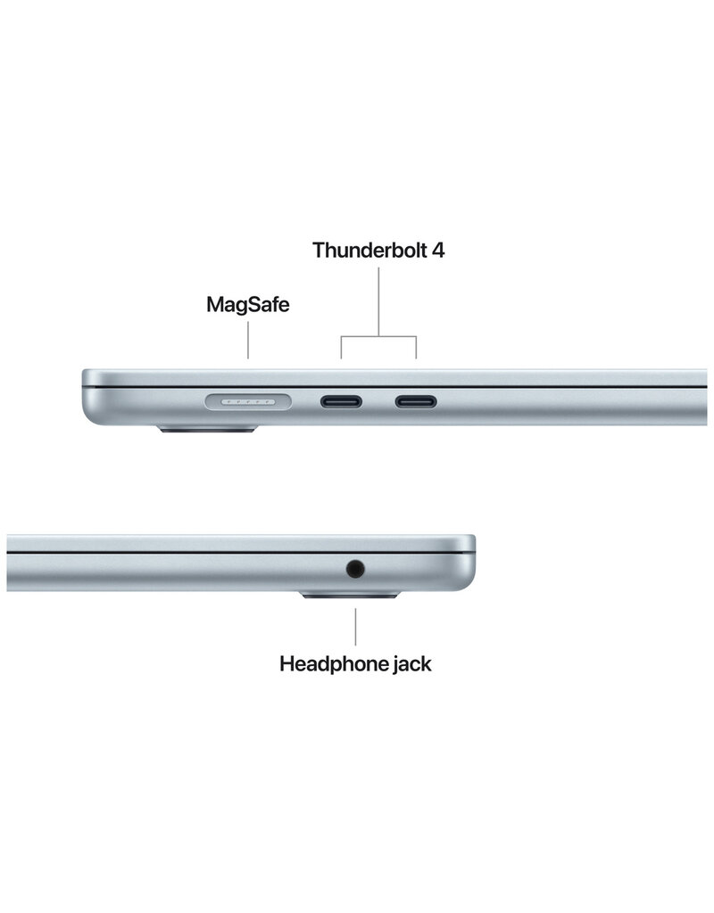 MacBook Air (2025) 15” M4 10-Core CPU 10-Core GPU 16GB 256GB SSD – Sky Blue