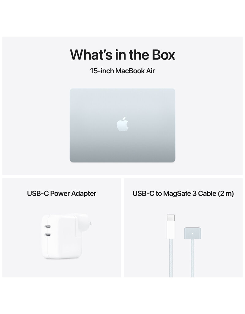MacBook Air (2025) 15” M4 10-Core CPU 10-Core GPU 16GB 256GB SSD – Sky Blue
