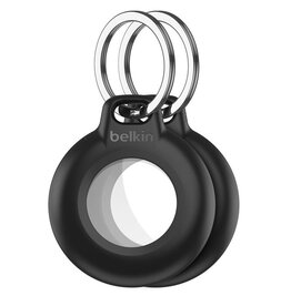 Belkin AirTag Asset Tracking Tag Holder - 2 Pack (Black) - Water proof