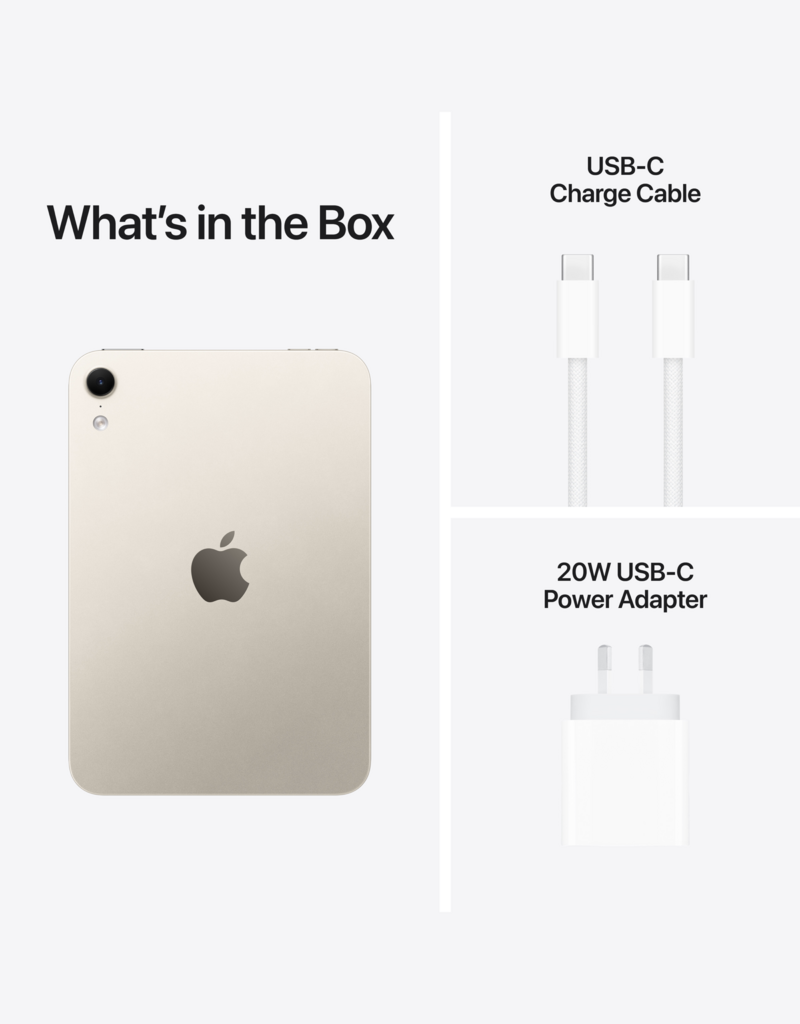 iPad mini A20 Pro (8th Gen) Wi-Fi 256GB with standard glass - Starlight
