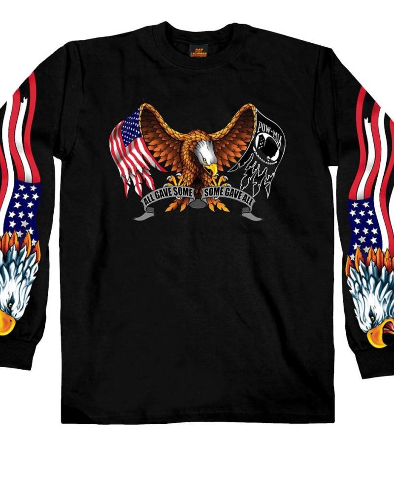 Midmil American Flag Powmia Flag Eagle T Shirt Ls