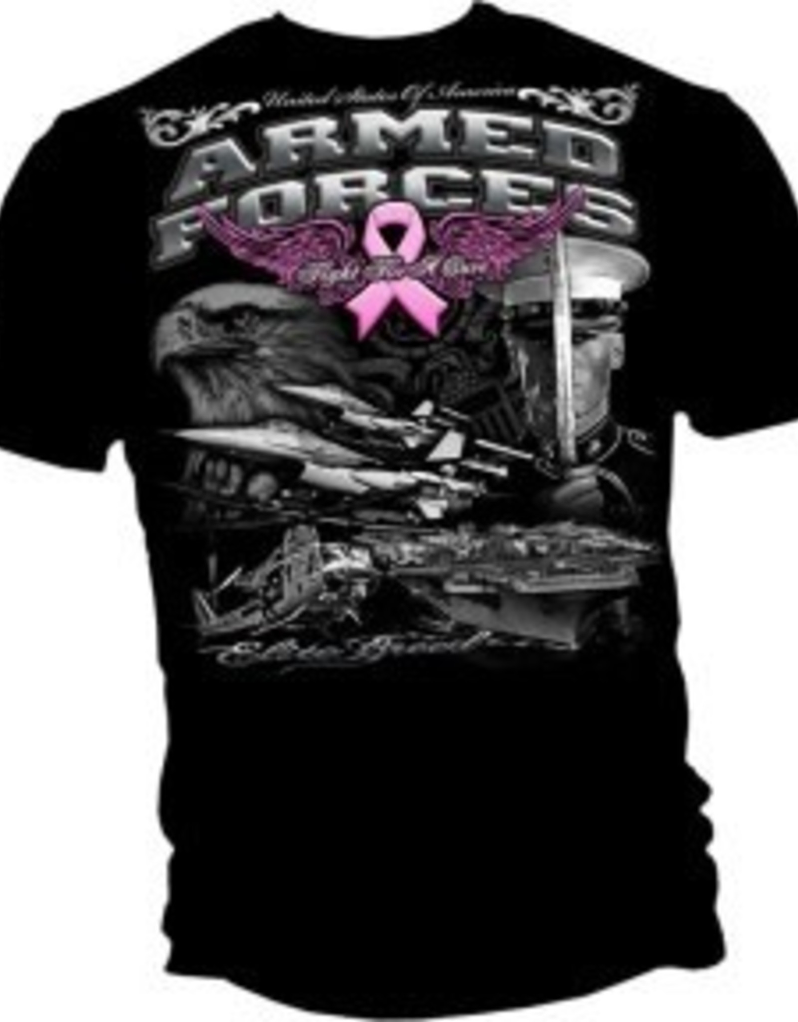 Armed Forces Breast Cancer Awareness T Shirt Black Midtown Military