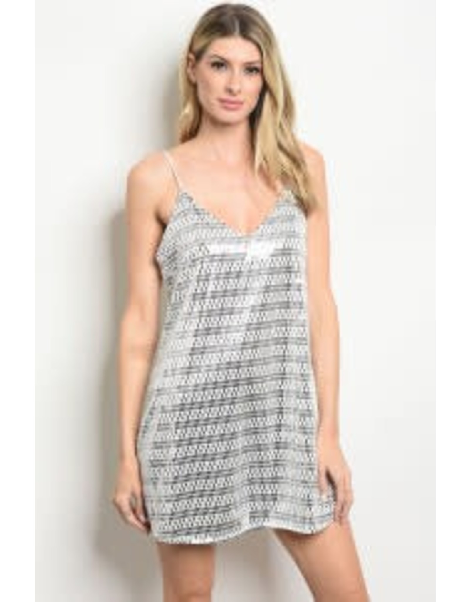 metallic tunic dress