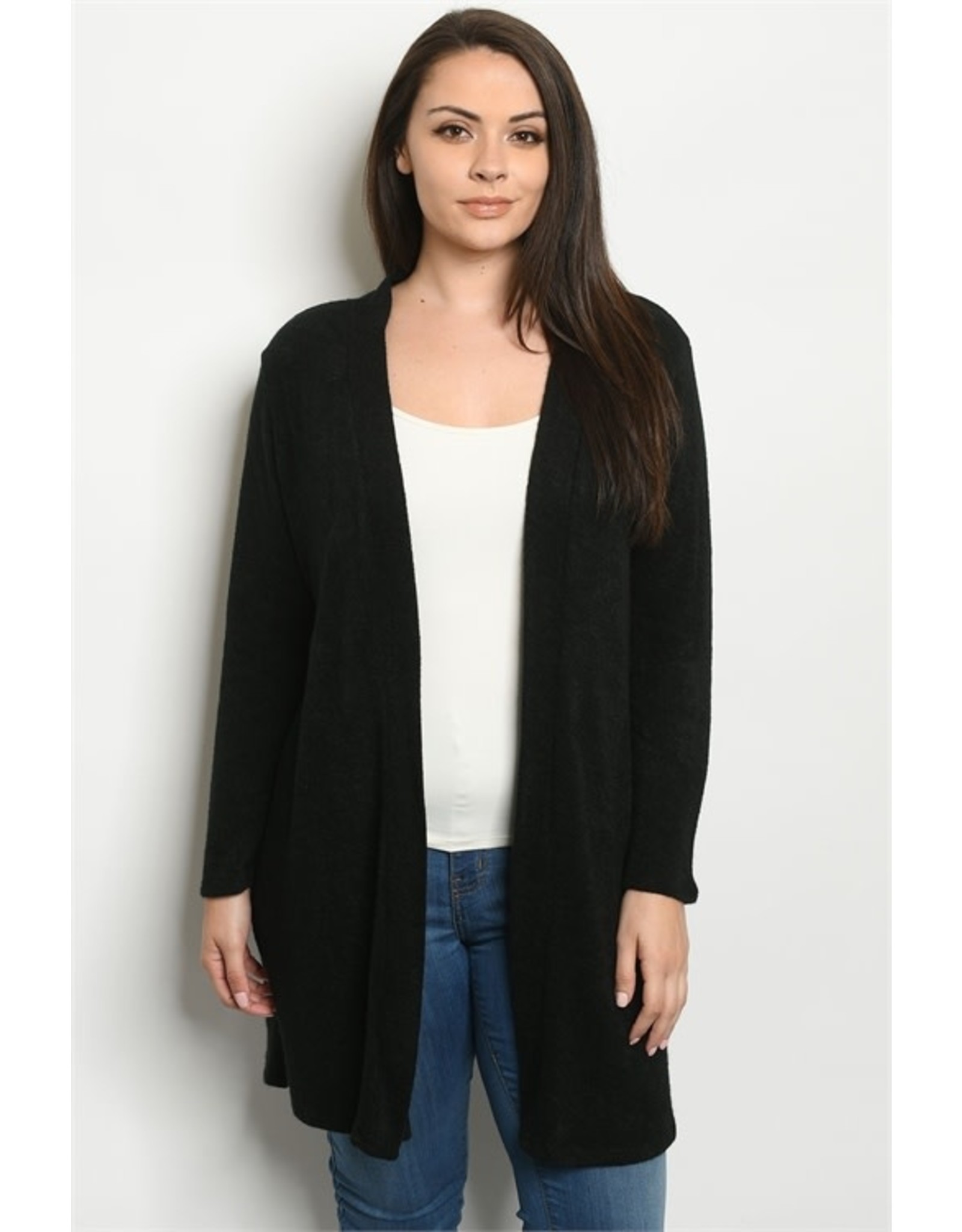 plus black cardigan