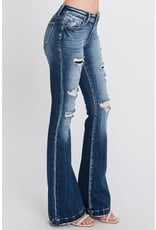 Petra 153 Mid Rise Flare Patch Jean
