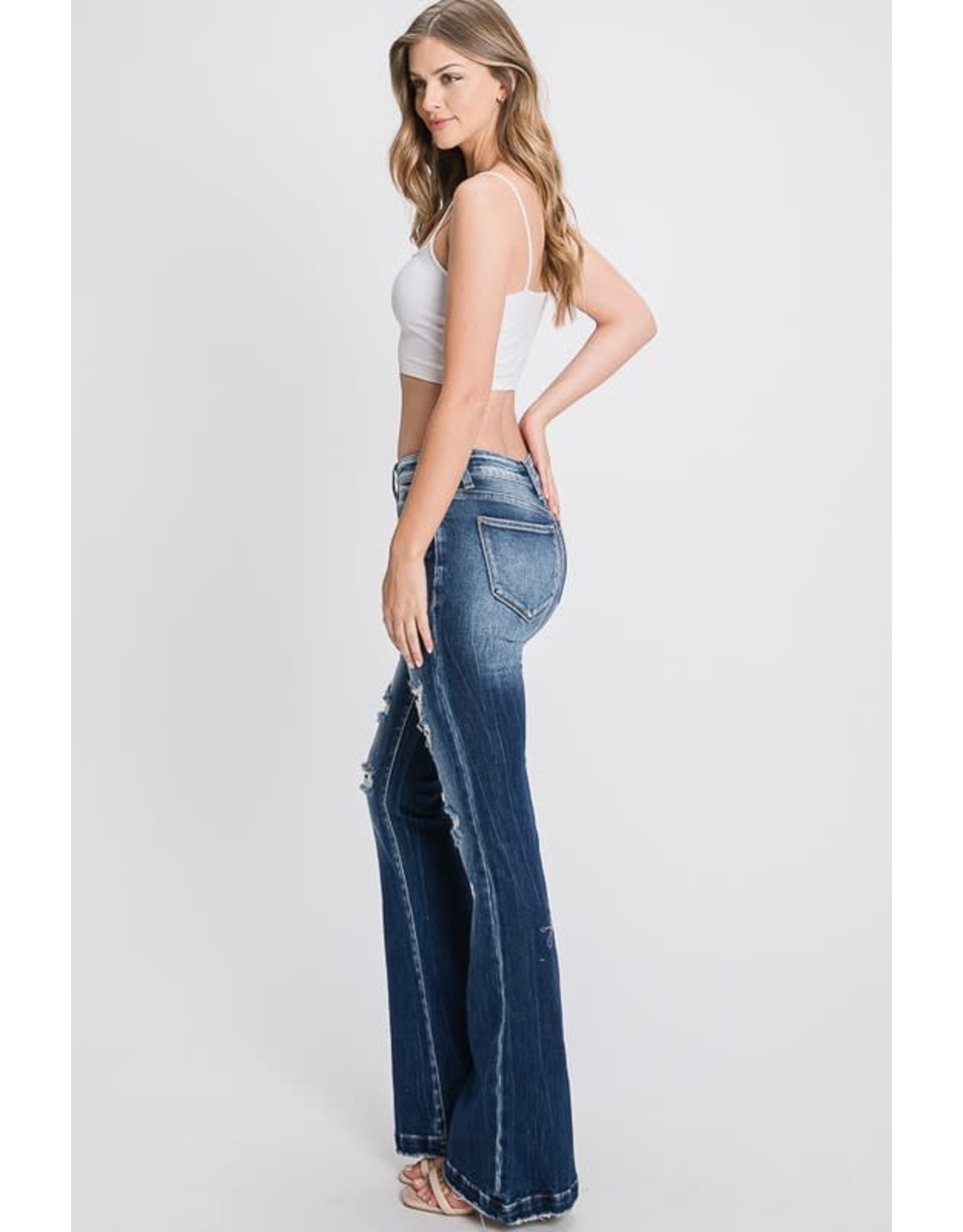 Petra 153 Mid Rise Flare Patch Jean