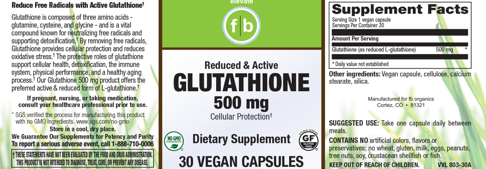 fb REDUCED & ACTIVE GLUTATHIONE 500 mg