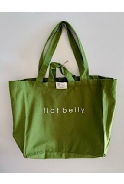 f l a t  b e l l y TOTE MULTI POCKET 100% ORGANIC--GREEN