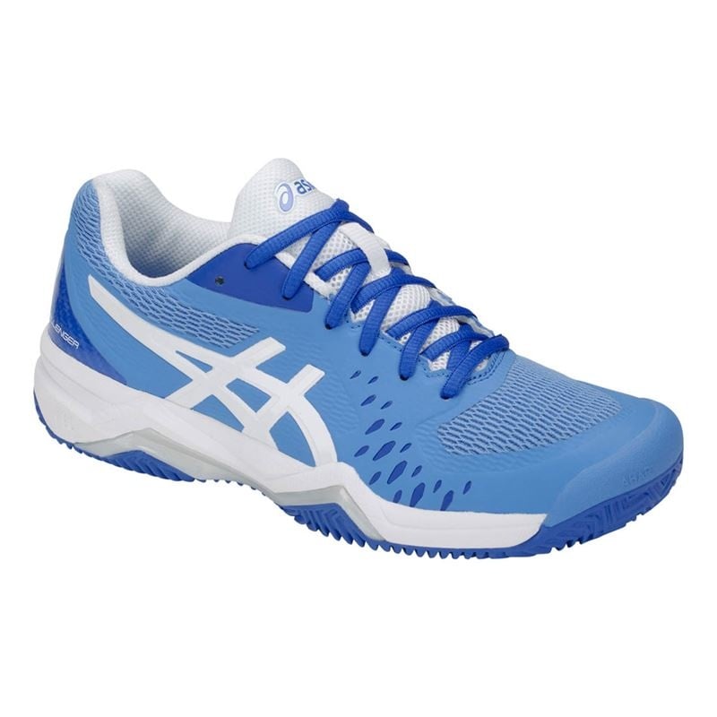 asics blue and white shoes