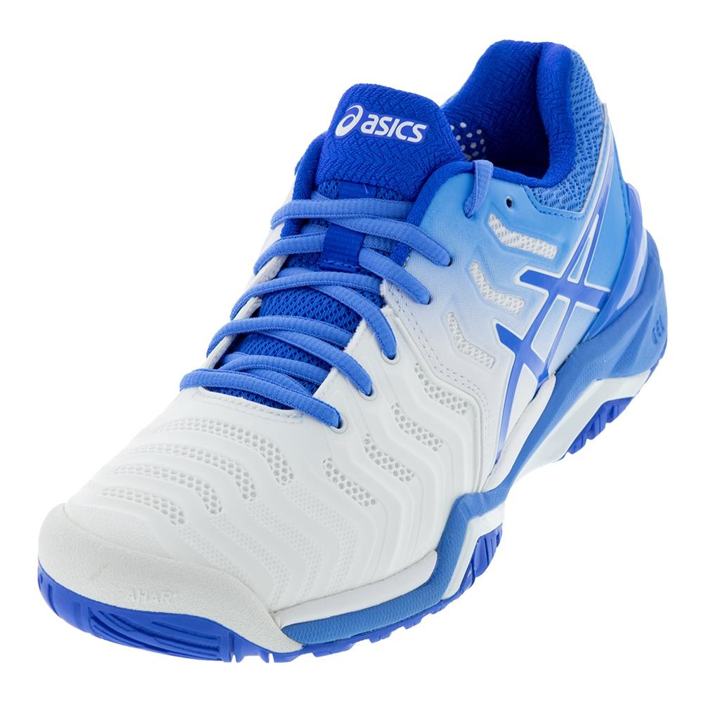 asics blue tennis shoes