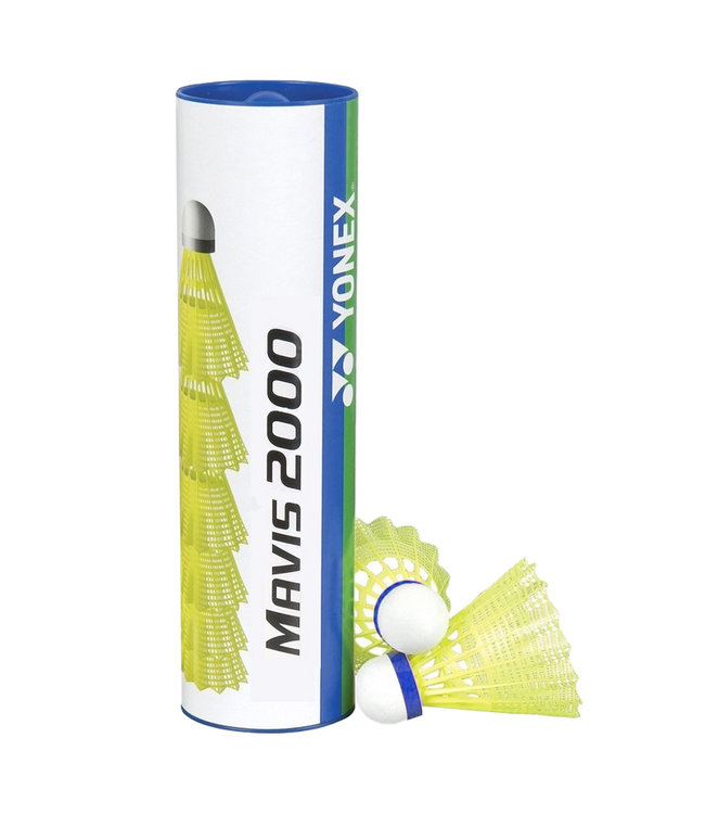 Yonex Mavis 2000 Nylon Shuttles 1/2 dozen - Blue Cap - Medium Speed