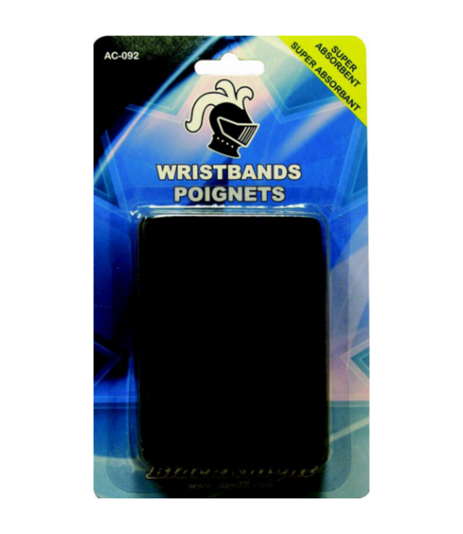 Black Knight AC-092 Black Wristband (2-Pack)