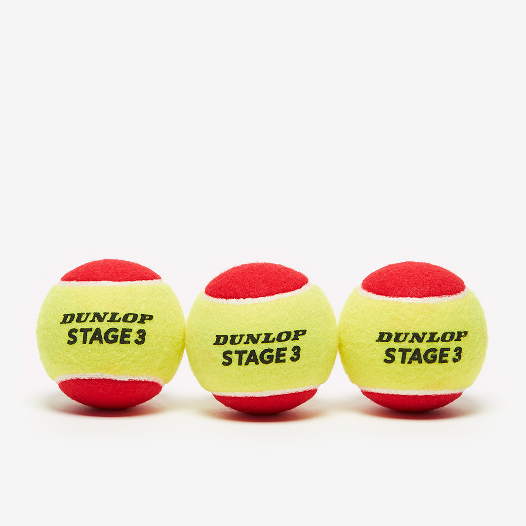 Dunlop Stage 3 Red Tennis Balls 3 Pack Of Courts