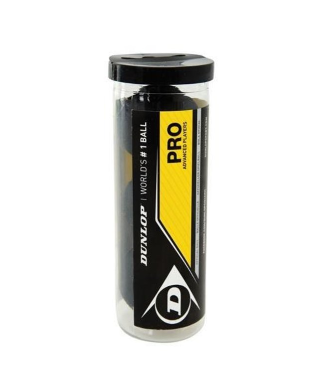 Dunlop Pro Double Yellow Squash Ball 3 Tube