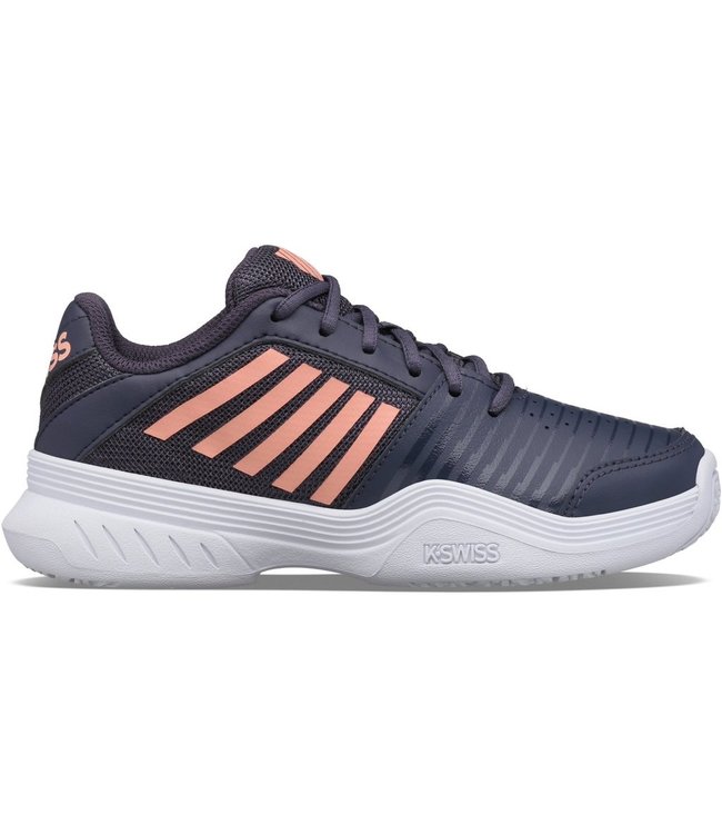 K-Swiss V Court Express OMNI Junior Tennis Shoe - Peach/Gray @ Lowest Price