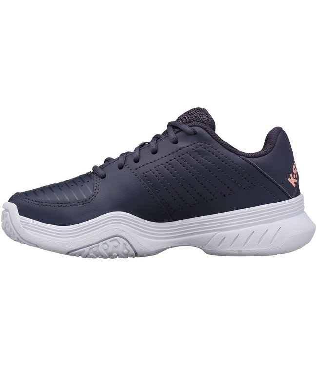 K-Swiss V Court Express OMNI Junior Tennis Shoe - Peach/Gray @ Lowest Price