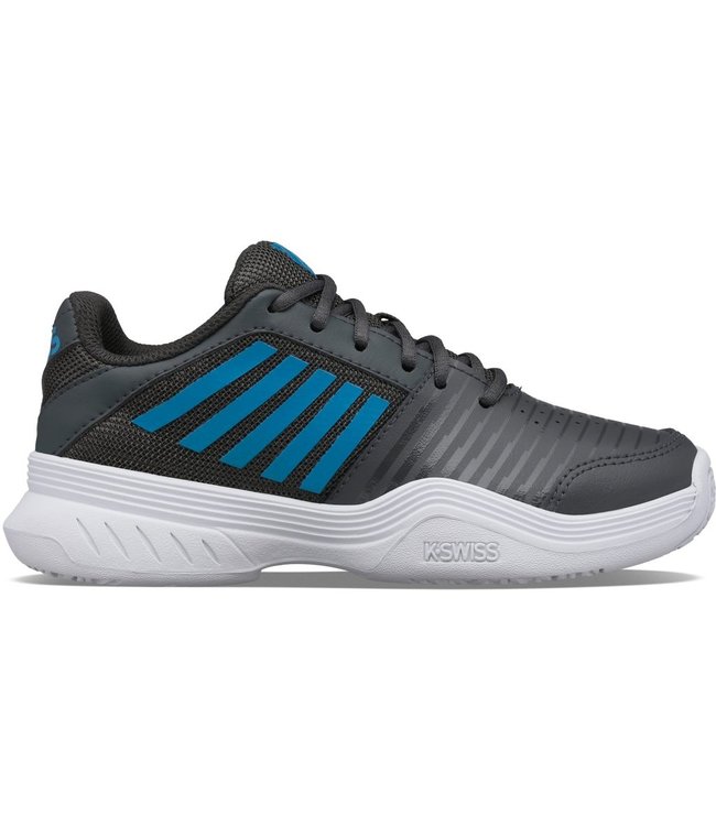 K-Swiss V Court Express OMNI Junior Tennis Shoe - Blue/Black @ Lowest Price