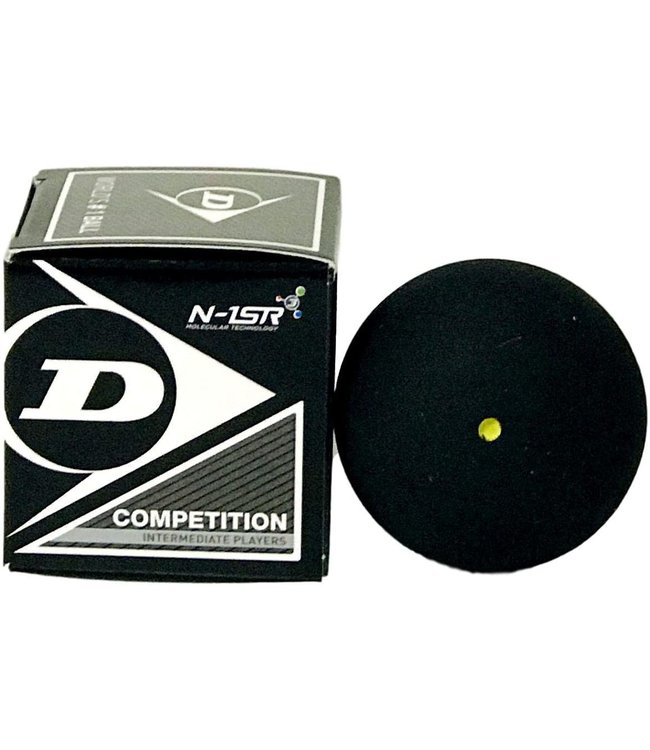 Dunlop Competition Single Yellow Dot Squash Ball (Box of 12)