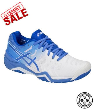Asics Gel-Resolution 7 (White/Blue) Women's Tennis Shoe