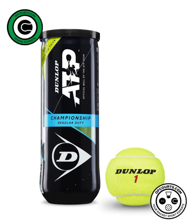 Dunlop ATP Championship Regular Duty Tennis Balls - 3 Can