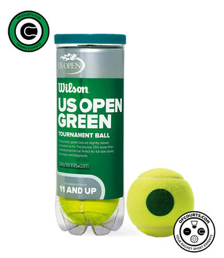 Wilson US Open Tournament 78' Green Junior Tennis Balls - 3 Can