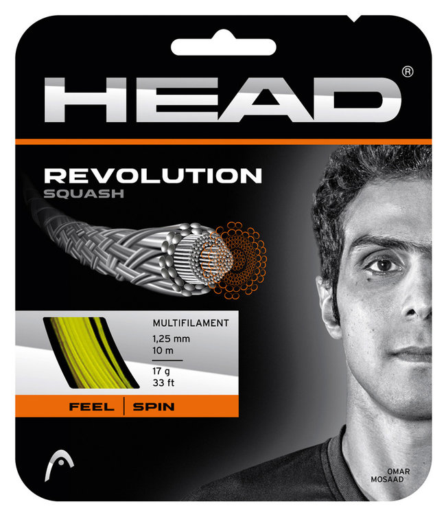 Head Revolution Squash String 17G Yellow