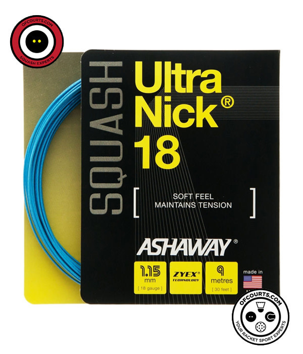 Ashaway Ultranick 18 Blue Squash String - Of Courts