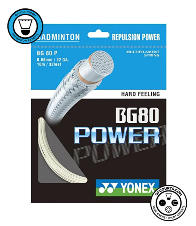 Yonex BG 80 Power Badminton String White - Of Courts