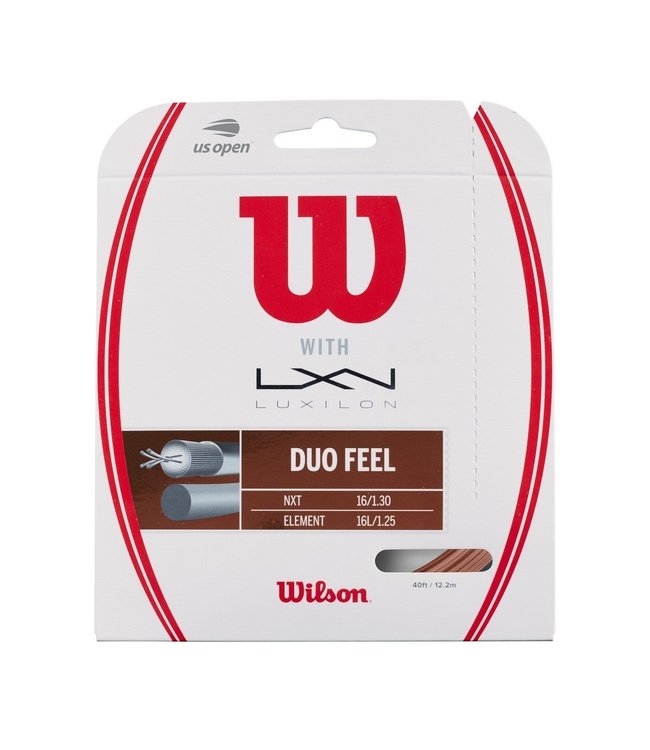 Wilson with Luxilon Duo Feel 16/16L Tennis String