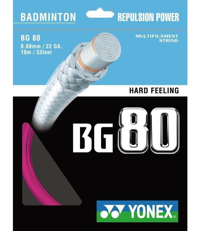 Yonex BG 80 Badminton String Neon Pink