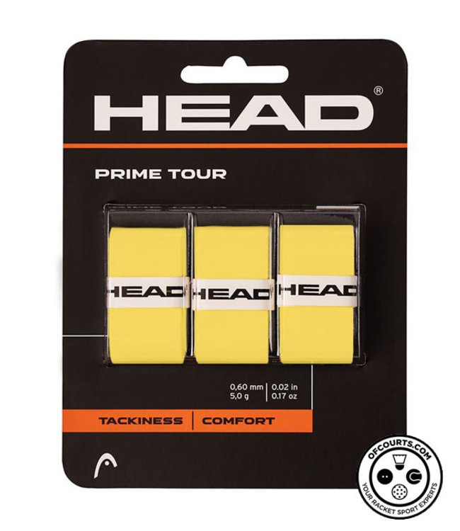 Head Prime Tour Overgrip- 3 pack, Yellow