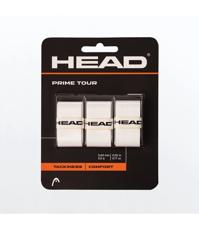 Head Prime Tour Overgrip- 3 pack, White