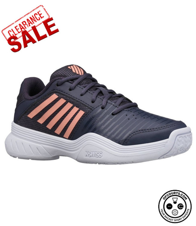 K-Swiss V Court Express OMNI Junior Tennis Shoe - Peach/Gray