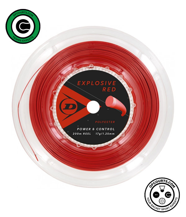 Dunlop Explosive 17g Red Tennis String Reel 200m - Of Courts