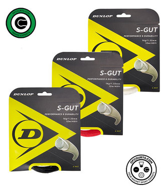 Dunlop S-Gut 16 G Tennis String Reel (Black)