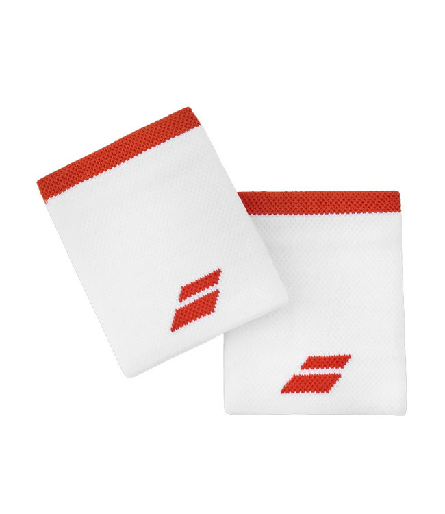 Babolat Jumbo Logo Wristbands - White/Red