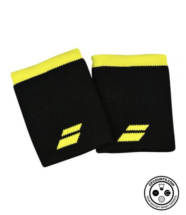 Babolat Jumbo Logo Wristbands Black Yellow Of Courts