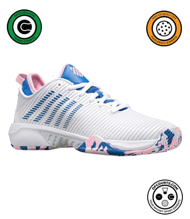 K-Swiss Hypercourt Supreme Women's Tennis Shoe - White/Sapphire/Pink