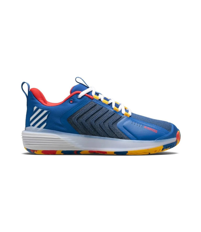 K-Swiss Ultrashot 3 Men's Tennis Shoe - Blue/Red/Yellow @ Lowest Price