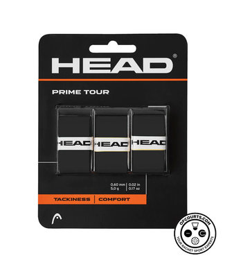 Head Prime Tour Overgrip- 3 pack, Black