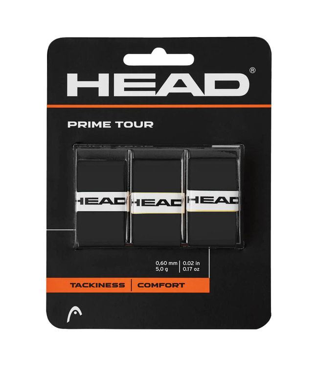Head Prime Tour Overgrip- 3 pack, Black