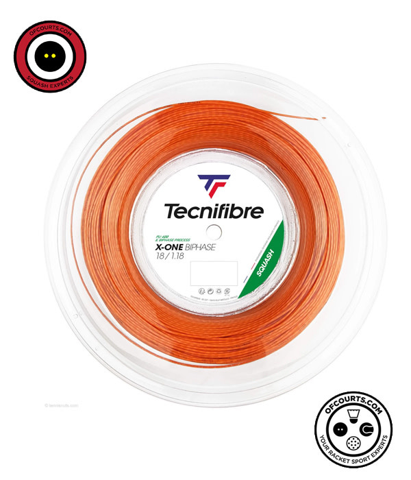 Tecnifibre X-One Biphase 18 Squash String Reel (Orange)